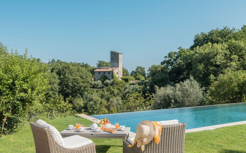 Villa Tognazzi: Attività, Balcone / Terrazza / Patio, Benessere, Caratteristiche, Estate, Giardino, Piscina, Primavera, Servizi, Vista Panoramica