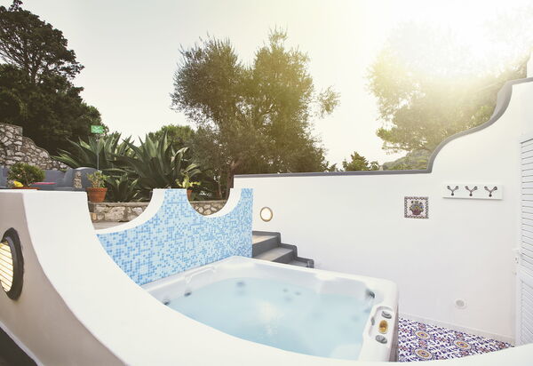 Villa Carola: Activities, Balcony / Terrace / Patio, Building Exterior, Garden, Hot Tub, Main Entrance, Pool, Spring, Summer