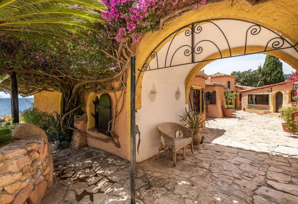 Villa Sardinia Star: Activities, Amenities, Balcony / Terrace / Patio, Building Exterior, Facilities, Garden, Main Entrance, Pool, Spring, Summer, Wellness