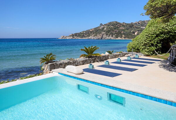 Villa Sardinia Star: Activities, Amenities, Balcony / Terrace / Patio, Building Exterior, Facilities, Garden, Main Entrance, Pool, Spring, Summer, Wellness