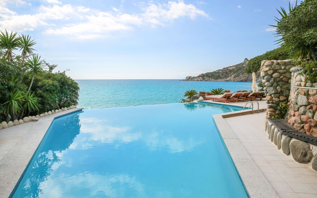 Villa Sardinia Star: Activities, Amenities, Balcony / Terrace / Patio, Building Exterior, Facilities, Garden, Main Entrance, Pool, Spring, Summer, Wellness
