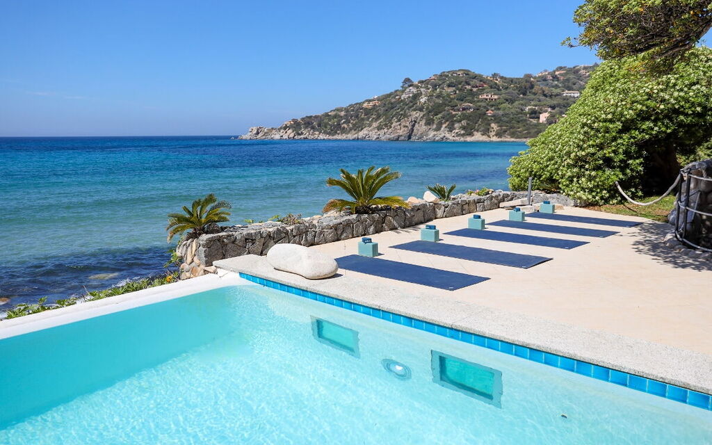 Villa Sardinia Star: Activities, Amenities, Balcony / Terrace / Patio, Building Exterior, Facilities, Garden, Main Entrance, Pool, Spring, Summer, Wellness