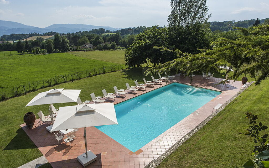 Villa Finesterre: Activities, Balcony / Terrace / Patio, Building Exterior, Garden, Hot Tub, Pool, Spring, Summer, Wellness