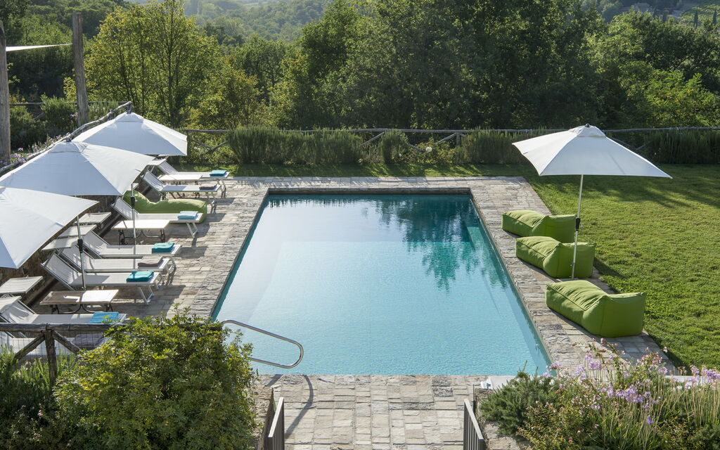 Villa Pianoro: Activities, Amenities, Balcony / Terrace / Patio, Building Exterior, Garden, Pool, Spring, Summer