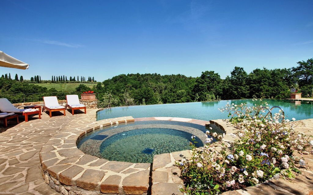 Villa Baronessa: Balcony / Terrace / Patio, Building Exterior, Garden, Pool, Spring, Summer