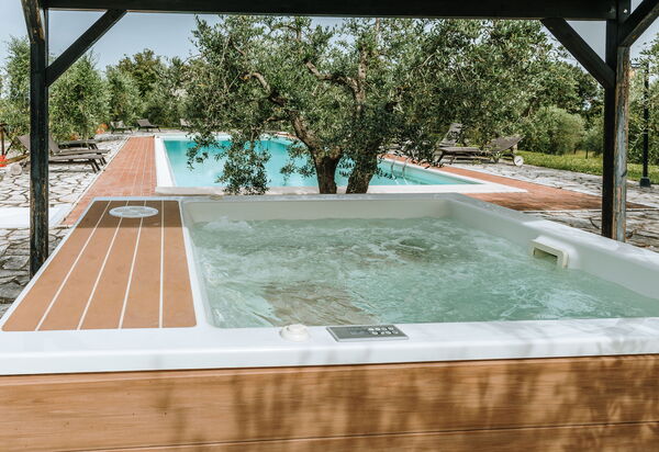 Villa Riello: Activities, Amenities, Balcony / Terrace / Patio, Building Exterior, Facilities, Garden, Kitchen, Main Entrance, Pool, Scenic View, Spring, Summer, Wellness