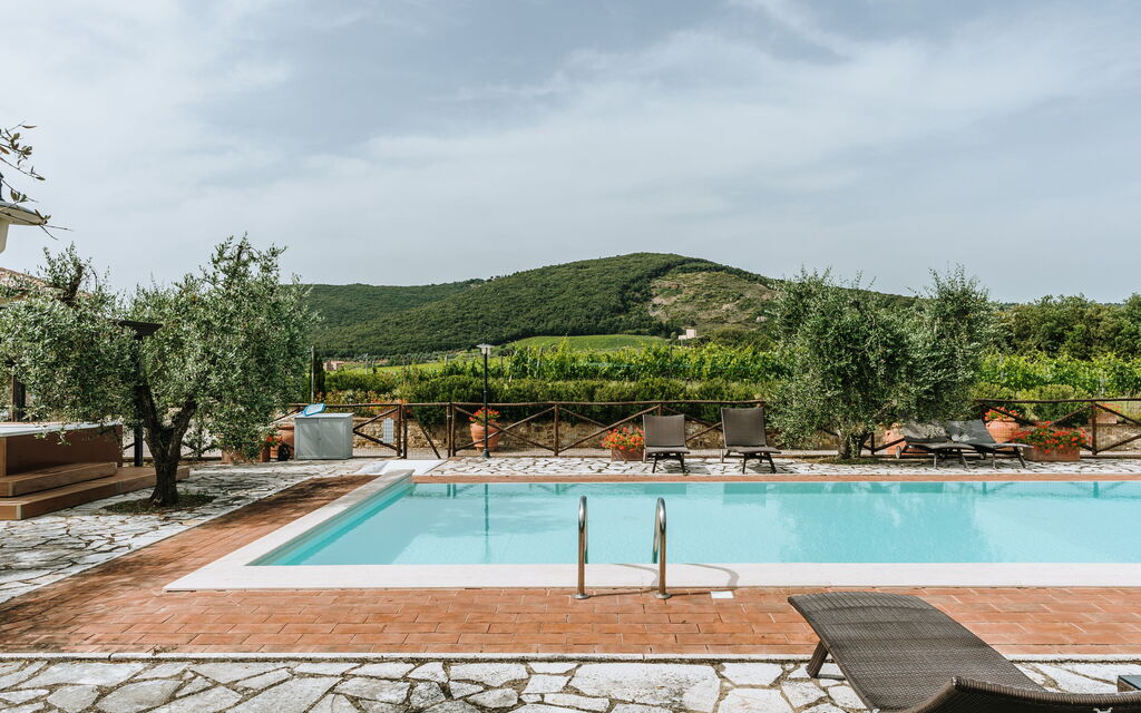 Villa Riello: Activities, Amenities, Balcony / Terrace / Patio, Building Exterior, Facilities, Garden, Kitchen, Main Entrance, Pool, Scenic View, Spring, Summer, Wellness