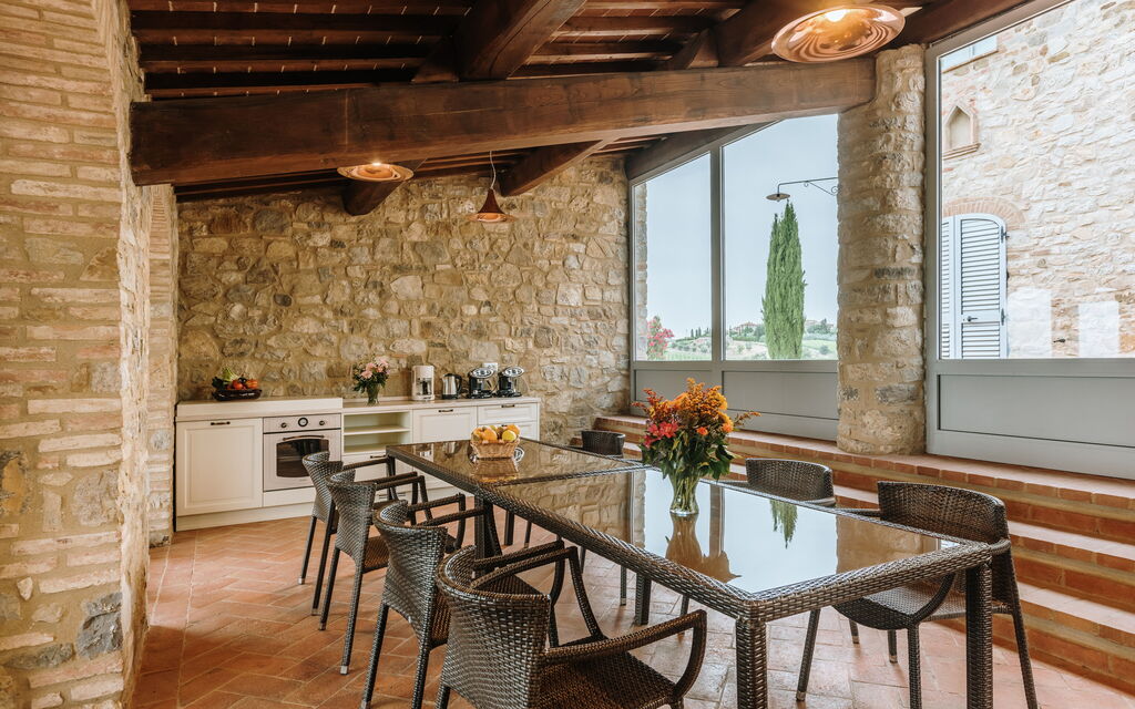 Villa Riello: Activities, Amenities, Balcony / Terrace / Patio, Building Exterior, Facilities, Garden, Kitchen, Main Entrance, Pool, Scenic View, Spring, Summer, Wellness