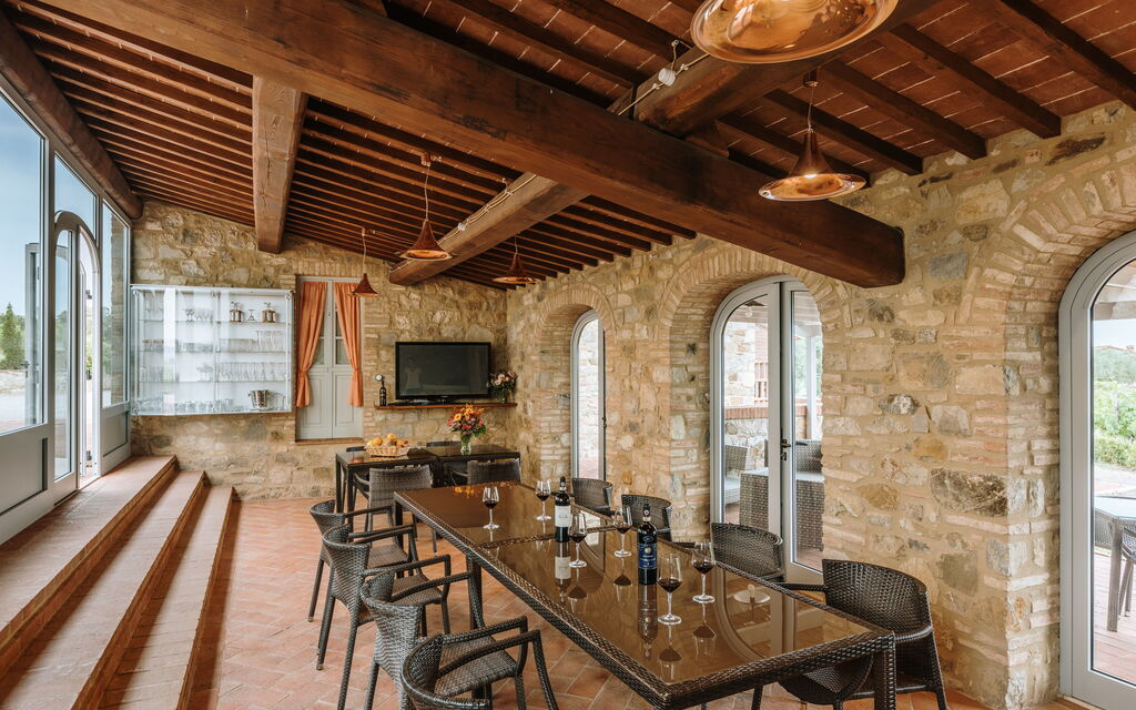 Villa Riello: Activities, Amenities, Balcony / Terrace / Patio, Building Exterior, Facilities, Garden, Kitchen, Main Entrance, Pool, Scenic View, Spring, Summer, Wellness