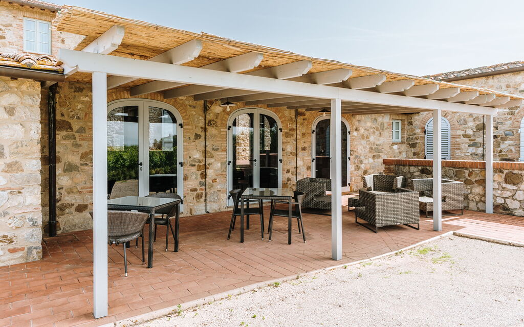 Villa Riello: Activities, Amenities, Balcony / Terrace / Patio, Building Exterior, Facilities, Garden, Kitchen, Main Entrance, Pool, Scenic View, Spring, Summer, Wellness