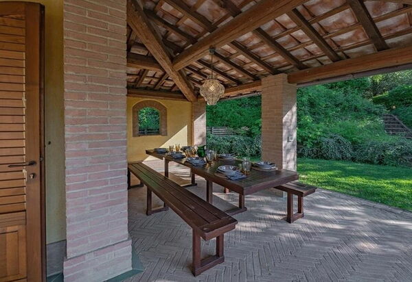Villa Dal Ponte: Amenities, Balcony / Terrace / Patio, Building Exterior, Garden, Hot Tub, Pool, Spring, Summer, Wellness