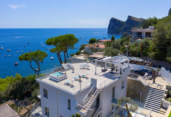 Villa Neri: Balcony / Terrace / Patio, Building Exterior, Garden, Main Entrance, Pool, Spring, Summer