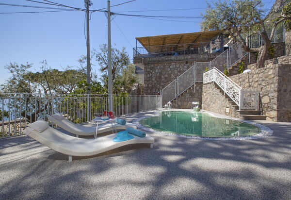 Villa Neri: Balcony / Terrace / Patio, Building Exterior, Garden, Main Entrance, Pool, Spring, Summer