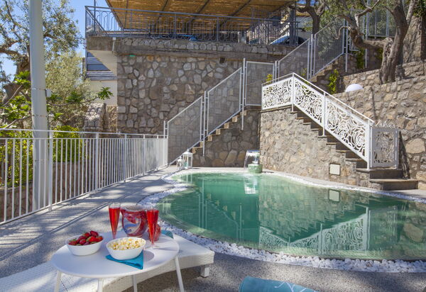 Villa Neri: Balcony / Terrace / Patio, Building Exterior, Garden, Main Entrance, Pool, Spring, Summer
