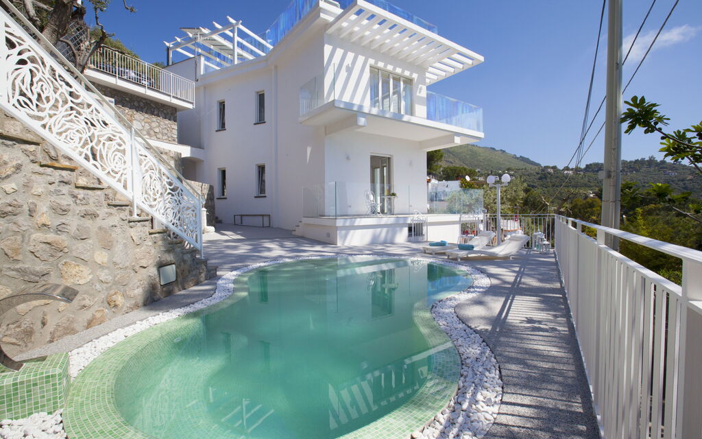 Villa Neri: Balcony / Terrace / Patio, Building Exterior, Garden, Main Entrance, Pool, Spring, Summer
