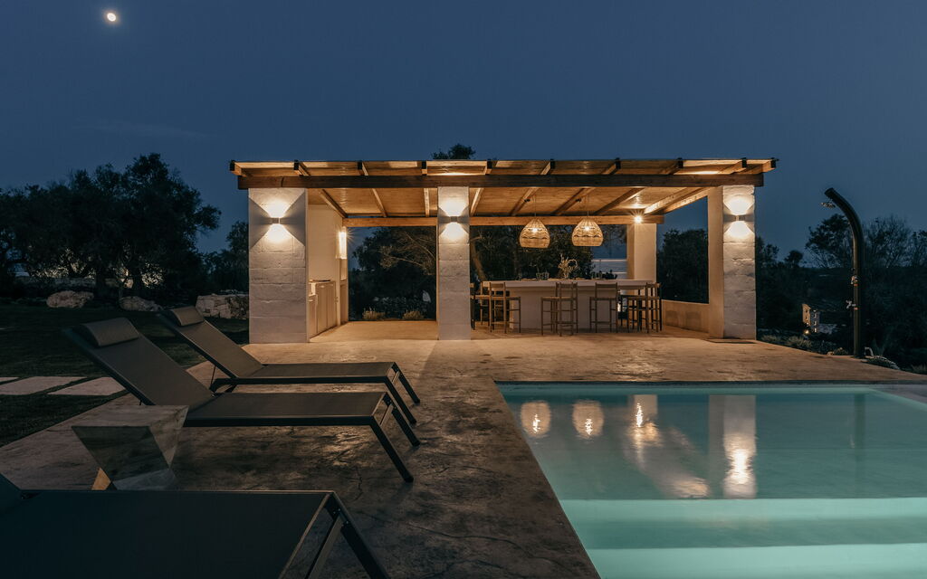 Villa Trullo Il Pajaro: Activities, Amenities, Balcony / Terrace / Patio, Building Exterior, Garden, Kitchen, Main Entrance, Pool, Spring, Summer