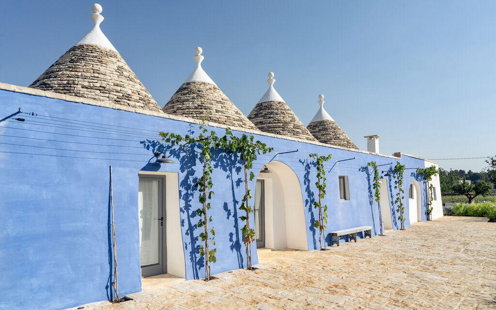 Trullo Cinzia: Attività, Balcone / Terrazza / Patio, Caratteristiche, Estate, Esterni, Giardino, Piscina, Primavera, Servizi