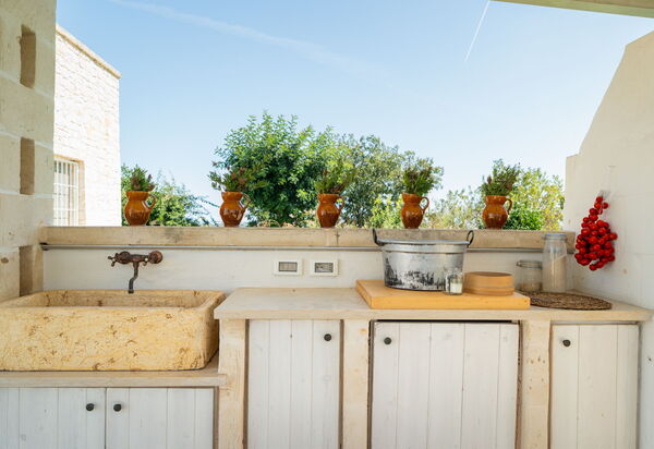 Trullo Padronale: Amenities, Building Exterior, Garden, Kitchen, Main Entrance, Outdoor, Spring, Summer