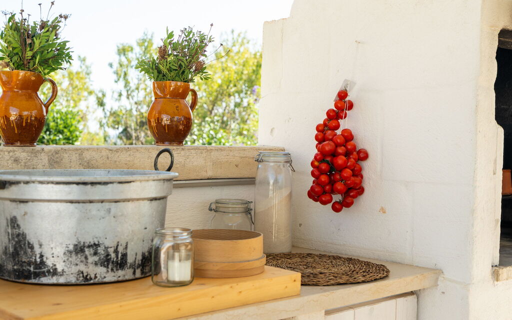 Trullo Padronale: Amenities, Building Exterior, Garden, Kitchen, Main Entrance, Outdoor, Spring, Summer