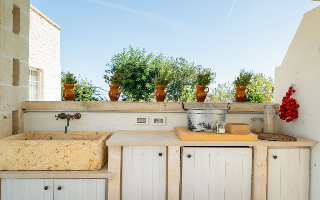 Trullo Padronale: Amenities, Building Exterior, Garden, Kitchen, Main Entrance, Outdoor, Spring, Summer