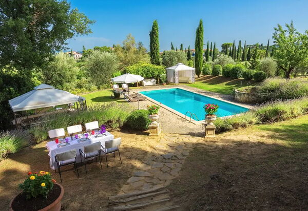 Villa Macciano: Activities, Amenities, Balcony / Terrace / Patio, Building Exterior, Facilities, Garden, Pool, Spring, Summer, Wellness