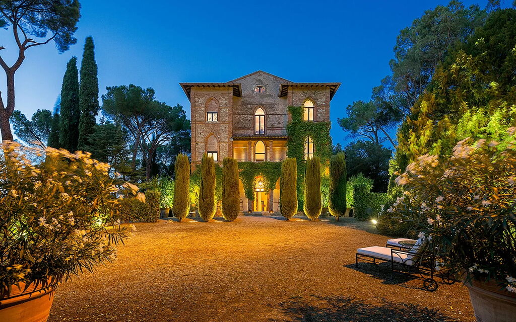 Villa Macciano: Attività, Balcone / Terrazza / Patio, Benessere, Caratteristiche, Estate, Esterni, Giardino, Piscina, Primavera, Servizi